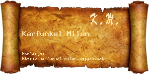 Karfunkel Milán névjegykártya